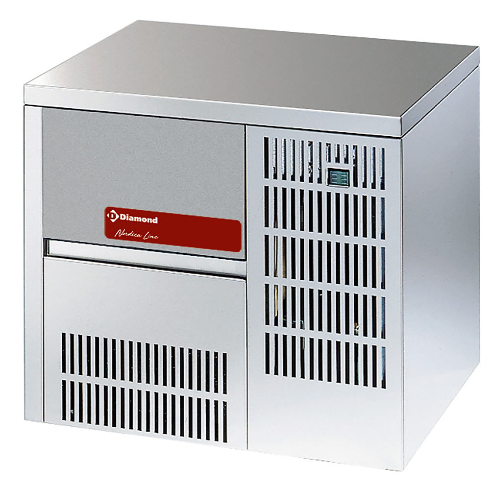 Inbouw-ijsblokjesmachine 19 kg per 24 uur met opslag 4 kg, luchtgekoeld, blokjes 13 g, Diamond ICE19INCAS-R2