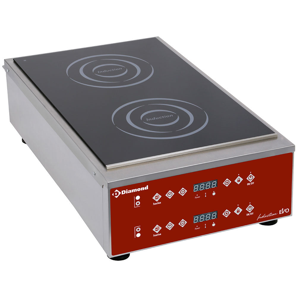 Dubbele inductiekookplaat 2 x 3500 W, diepe uitvoering, capacitieve toetsen, Diamond IND-2F35/70D