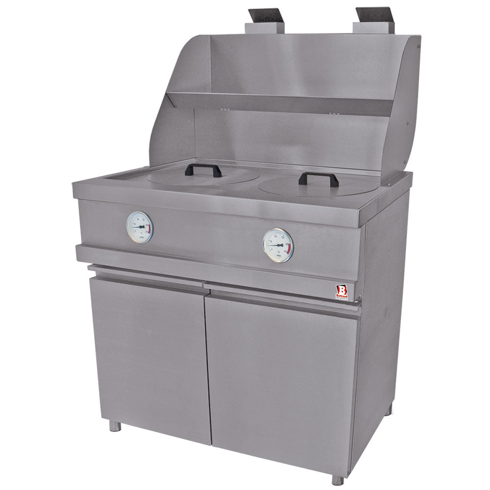 Gasfriteuse heavy duty met twee ronde potten, mechanische bediening, Diamond MECA-FRYER/2B