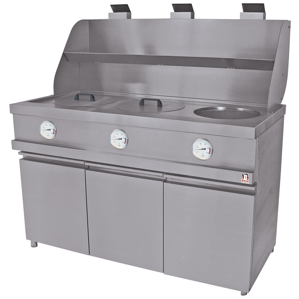 Gasfriteuse heavy duty met drie ronde potten, mechanische bediening, Diamond MECA-FRYER/3B