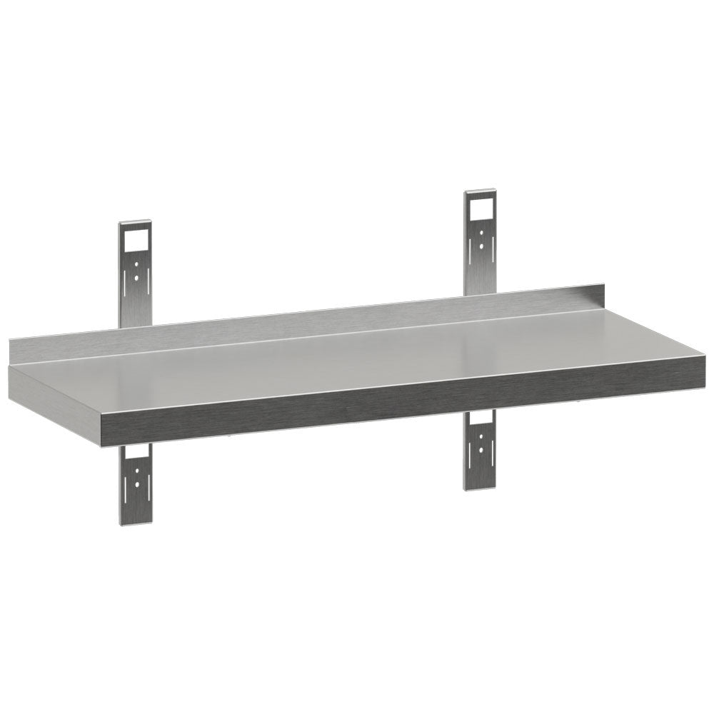 Wandplank 60 x 30 cm met 2 consoles en 2 staanders, RVS, Diamond P063-SE1