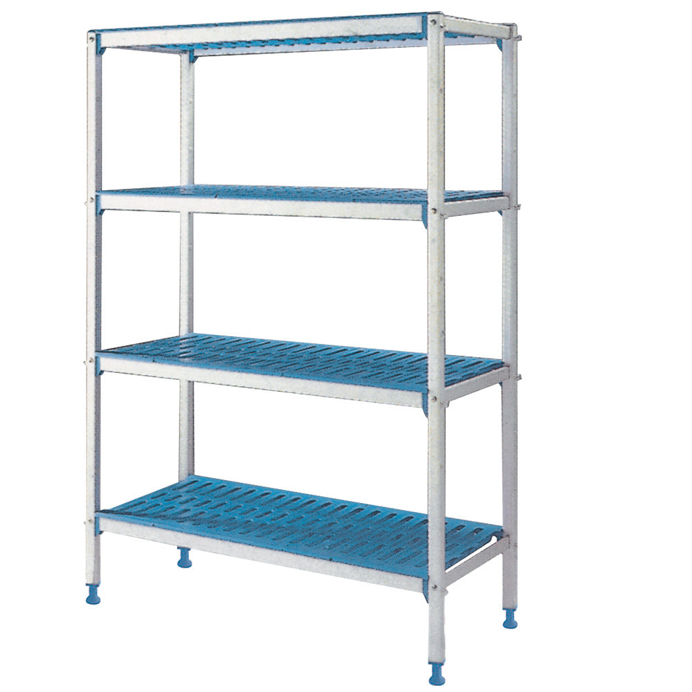 Geanodiseerde aluminium stelling, 4 niveaus, 203,5 x 40 x 175 cm, Diamond RLA/204-4/EF