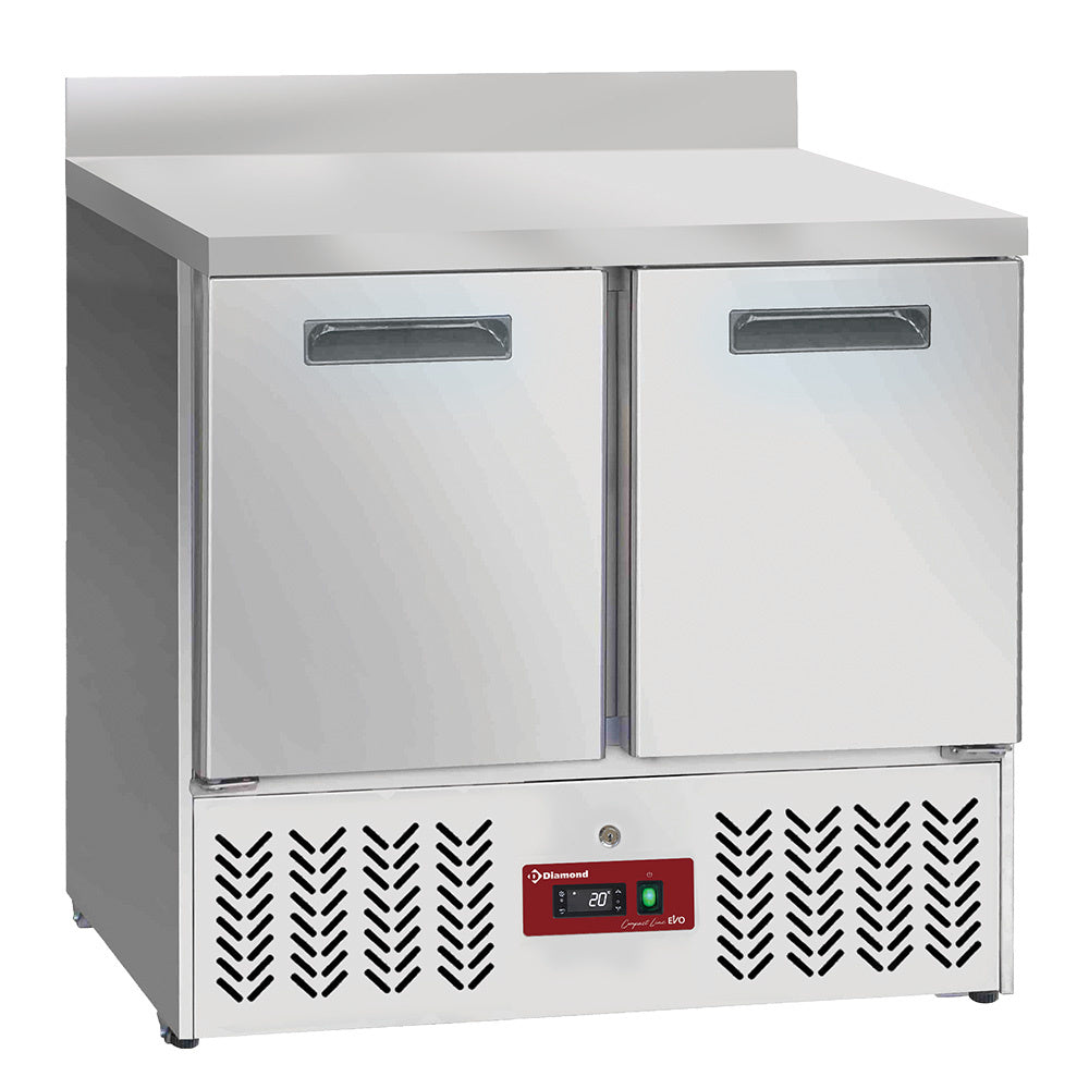 Koelwerkbank, 2 deuren GN 1/1, met achterrand, Diamond SA26/X2D