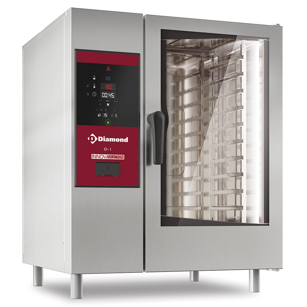 Elektrische oven met directe stoom en hetelucht, 10 x GN 1/1, met reinigingsfunctie, Diamond SDE/10S