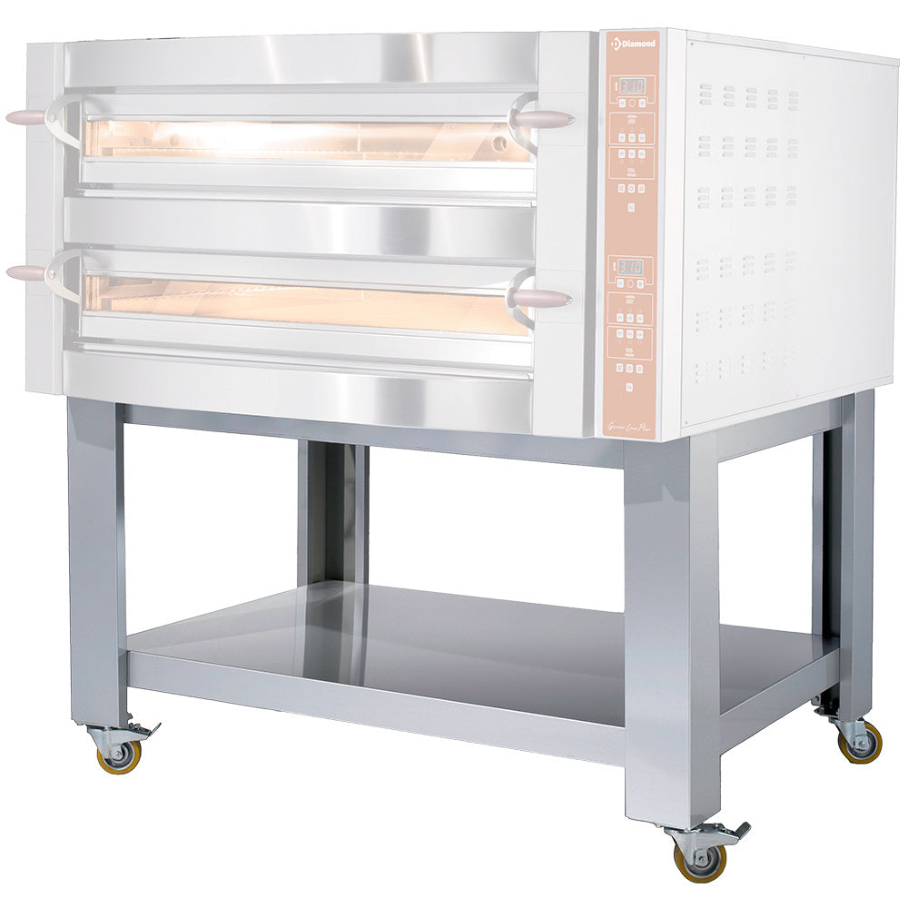 Onderstel in imitatie-RVS met wielen voor oven GDX9/35-DP, Diamond SGD9-RSI