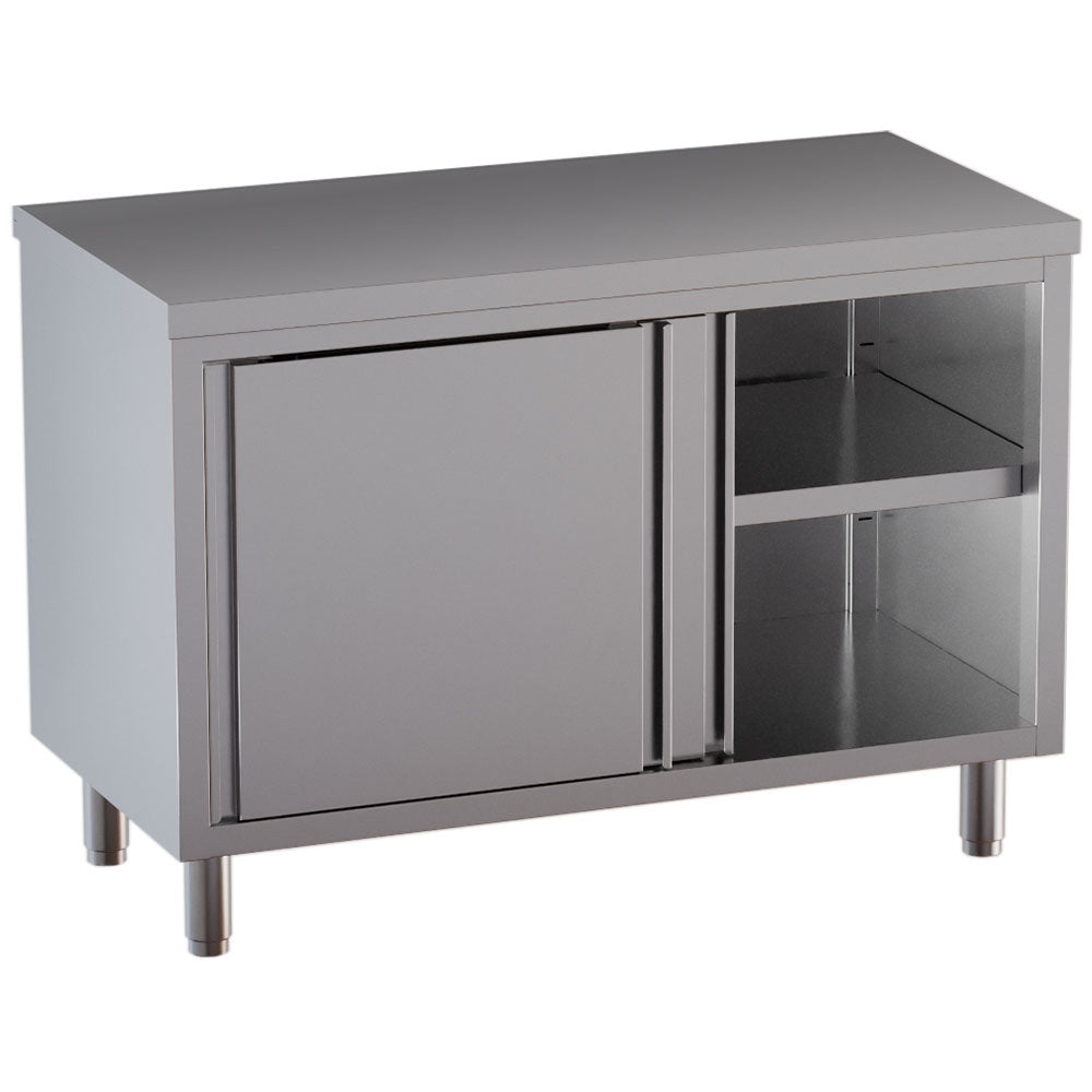 Werkkast met schuifdeuren, 200 x 70 cm, rvs, Diamond TA207-SA5