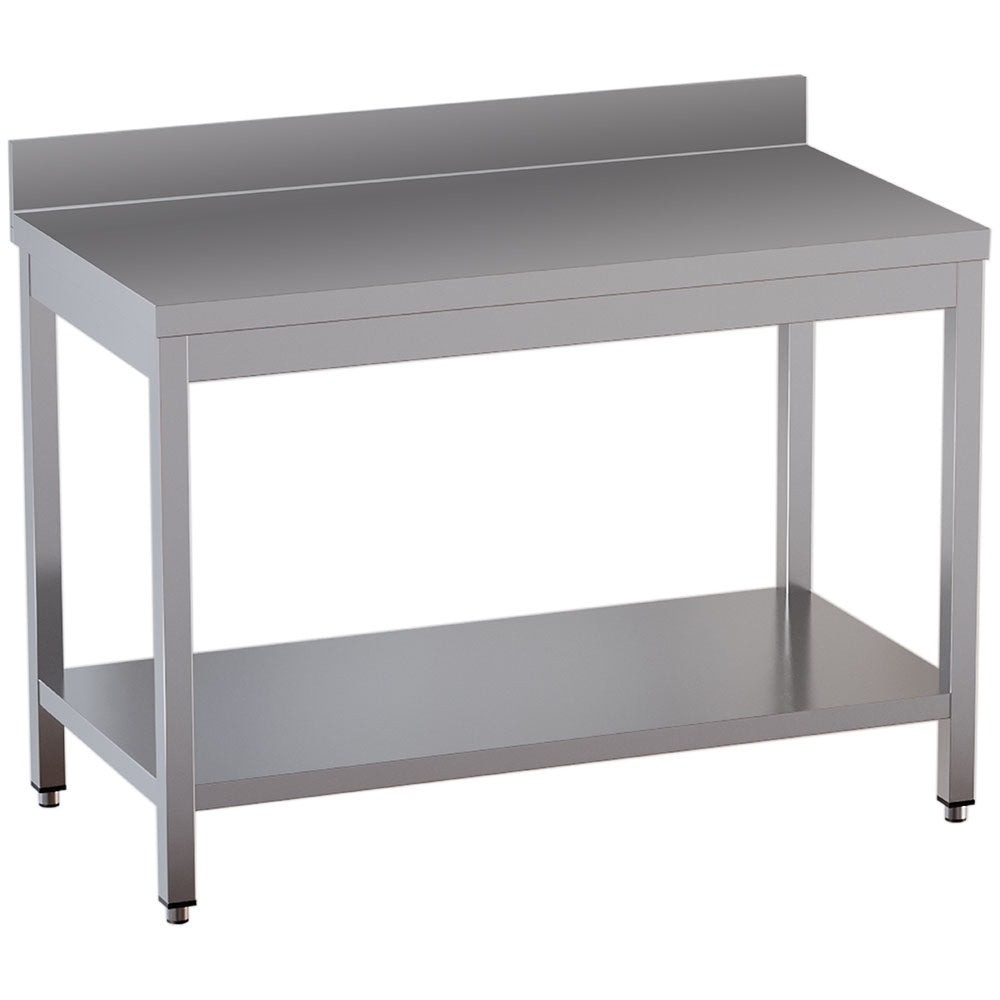 Werktafel 140 x 60 cm met onderplank en achteropstand, Diamond TL1461D-ST2