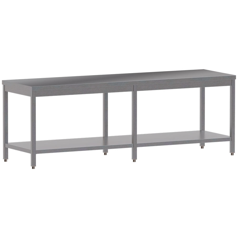 Werktafel 240 x 70 cm met onderplank, Diamond TL2471-ST3