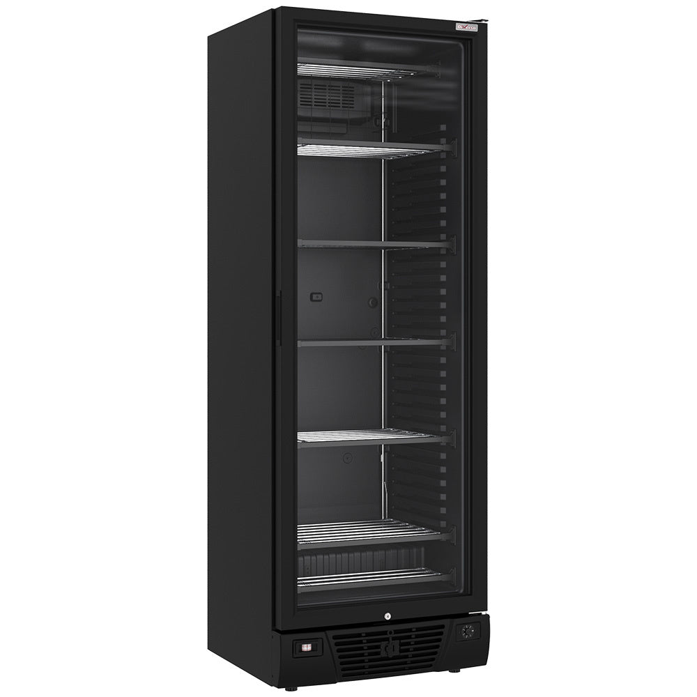 Negatieve geventileerde vitrine 382 liter - 5 vaste niveaus - ZWART