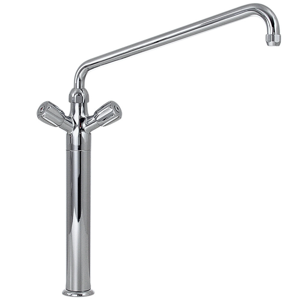 Mengkraan Heavy-Duty op rvs kolom van 300 mm, grote doorstroming 50 l/min, zwanenhals Ø 25 mm, Diamond CW7004-HD