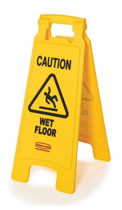 Rubbermaid tweezijdig waarschuwingsbord Caution wet floor geel