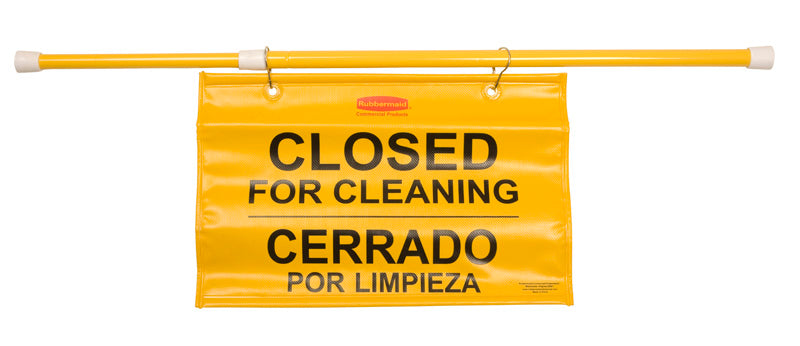 Rubbermaid hangende waarschuwingsvlag Closed for Cleaning geel