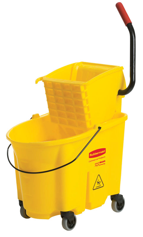 Rubbermaid WaveBrake zijwaartse combopers 33 liter geel