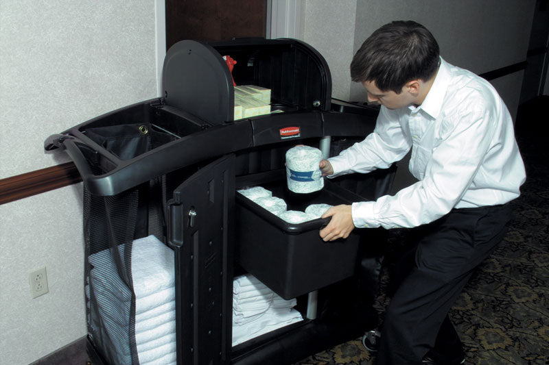 Rubbermaid hotelwagen met hoge veiligheid zwart