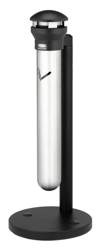 Rubbermaid Infinity staande asbak zwart/RVS