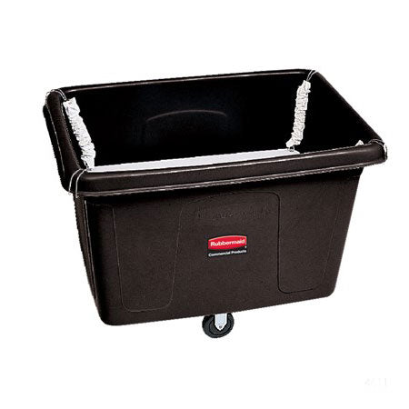Rubbermaid Cube Truck met verende bodem 396 liter zwart
