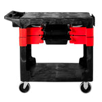 Rubbermaid werkwagen zwart/rood