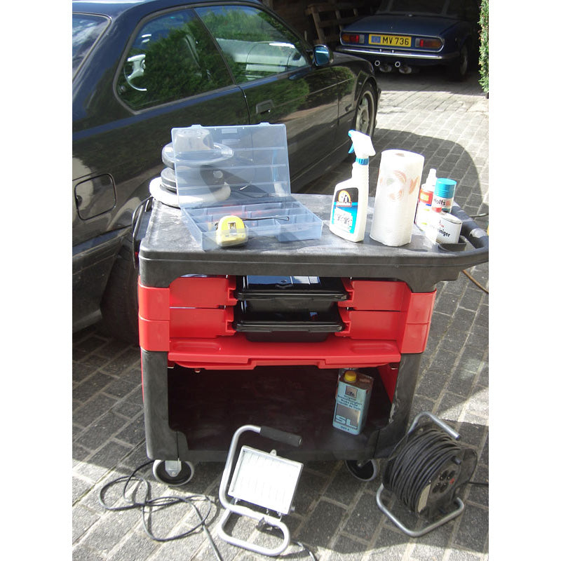 Rubbermaid werkwagen zwart/rood