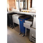 Rubbermaid Slim Jim container met luchtsleuven 87 liter blauw met recyclingsymbool