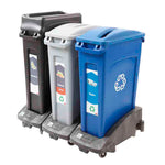 Rubbermaid Slim Jim container met luchtsleuven 87 liter blauw met recyclingsymbool
