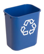 Rubbermaid rechthoekige afvalbak 12,9 liter blauw met recyclingsymbool