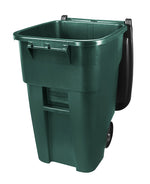 Rubbermaid BRUTE rolcontainer met deksel 189,3 liter donker groen/zwart