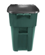Rubbermaid BRUTE rolcontainer met deksel 189,3 liter donker groen/zwart