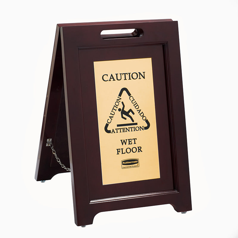 Rubbermaid tweezijdig waarschuwingsbord hout/goud