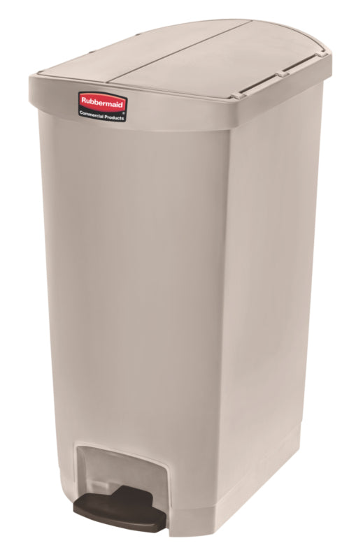 Rubbermaid Slim Jim Step On container End Step kunststof 68 liter beige