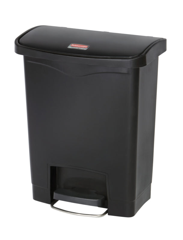 Rubbermaid Slim Jim Step On container Front Step kunststof 30 liter zwart