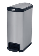 Rubbermaid Slim Jim Step On container End Step RVS 50 liter mat RVS/zwart