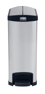 Rubbermaid Slim Jim Step On container End Step RVS 50 liter mat RVS/zwart