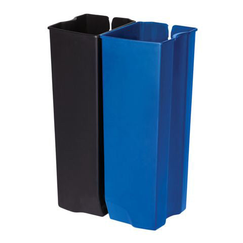 Rubbermaid recycling binnenbakken 2x15 liter voor Front Step RVS zwart/blauw, 1 x 2 stuks