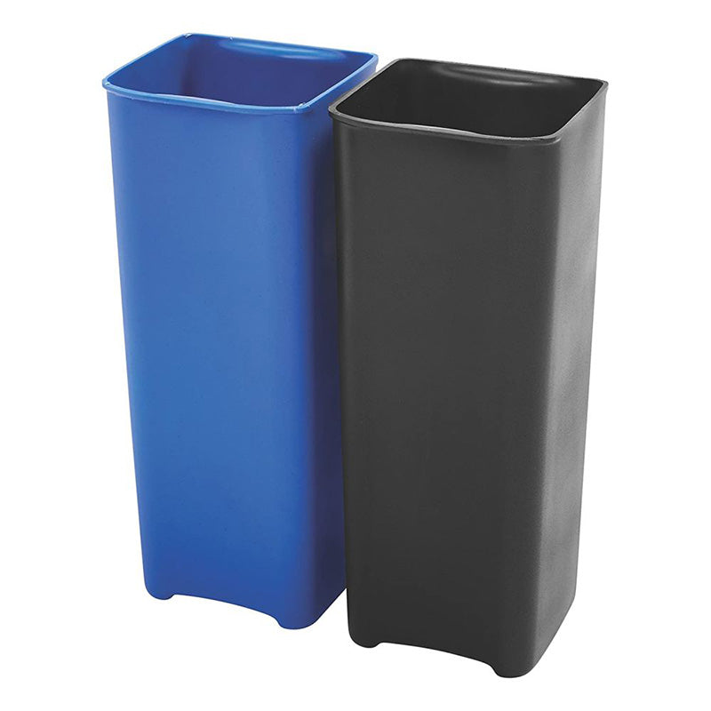 Rubbermaid recycling binnenbakken 2x15 liter voor End Step RVS zwart/blauw, 1 x 2 stuks