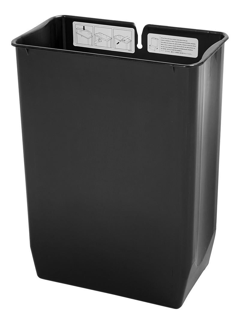 Rubbermaid binnenbak 30 liter voor End Step RVS zwart