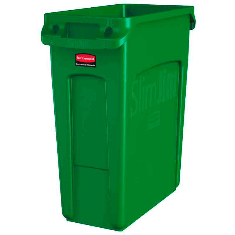 Rubbermaid Slim Jim container met luchtsleuven 60 liter groen