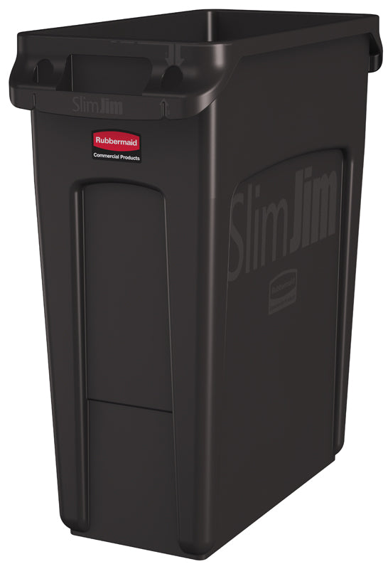 Rubbermaid Slim Jim container met luchtsleuven 60 liter bruin