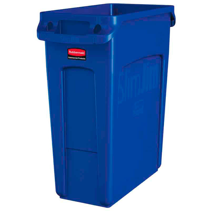 Rubbermaid Slim Jim container met luchtsleuven 60 liter blauw