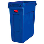Rubbermaid Slim Jim container met luchtsleuven 60 liter blauw