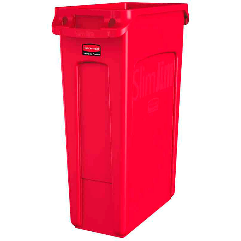 Rubbermaid Slim Jim container met luchtsleuven 87 liter rood