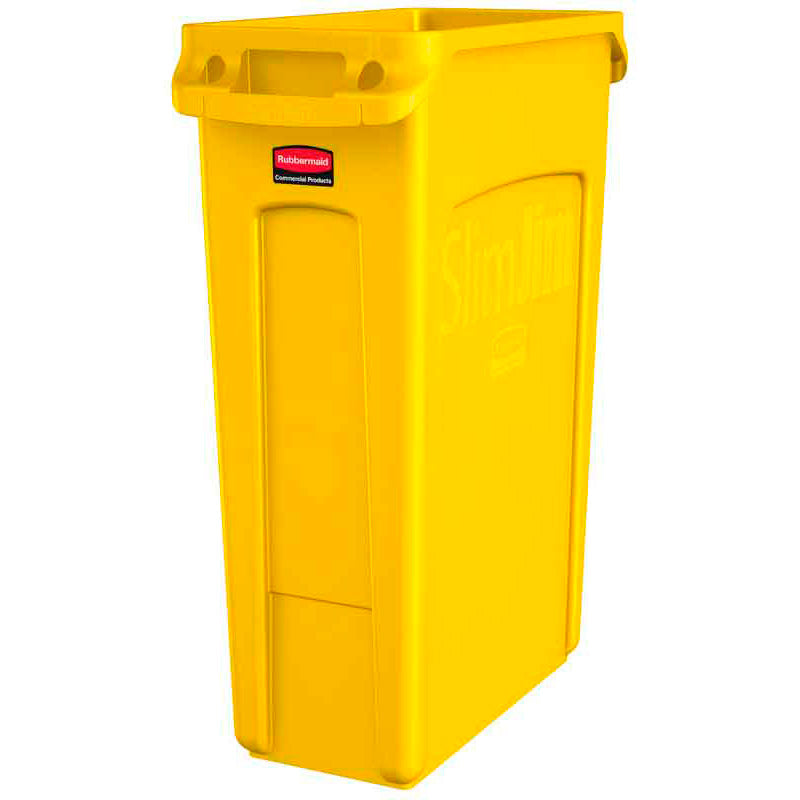 Rubbermaid Slim Jim container met luchtsleuven 87 liter geel