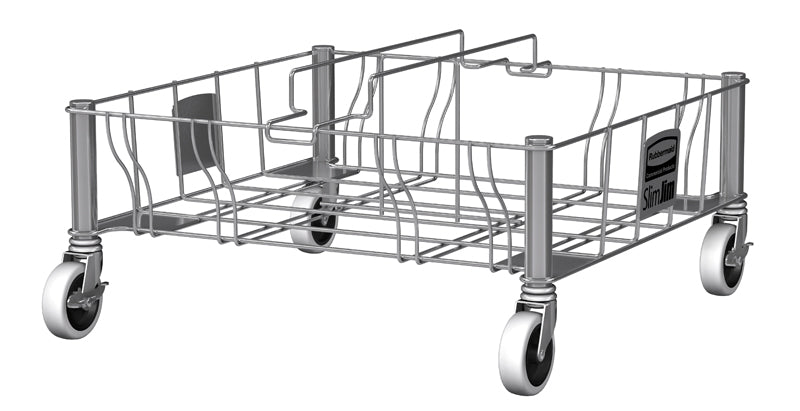 Rubbermaid Slim Jim dubbele RVS dolly