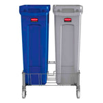 Rubbermaid Slim Jim dubbele RVS dolly