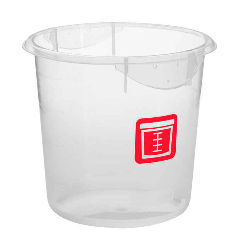 Rubbermaid ronde voedselcontainer 3,8 liter rauw vlees transparant/rood, per 12 stuks