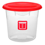 Rubbermaid ronde voedselcontainer 3,8 liter rauw vlees transparant/rood, per 12 stuks