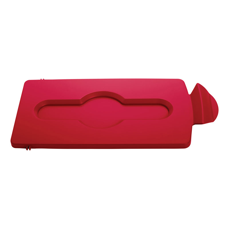 Rubbermaid Slim Jim Recyclingstation dekselinzet gesloten rood