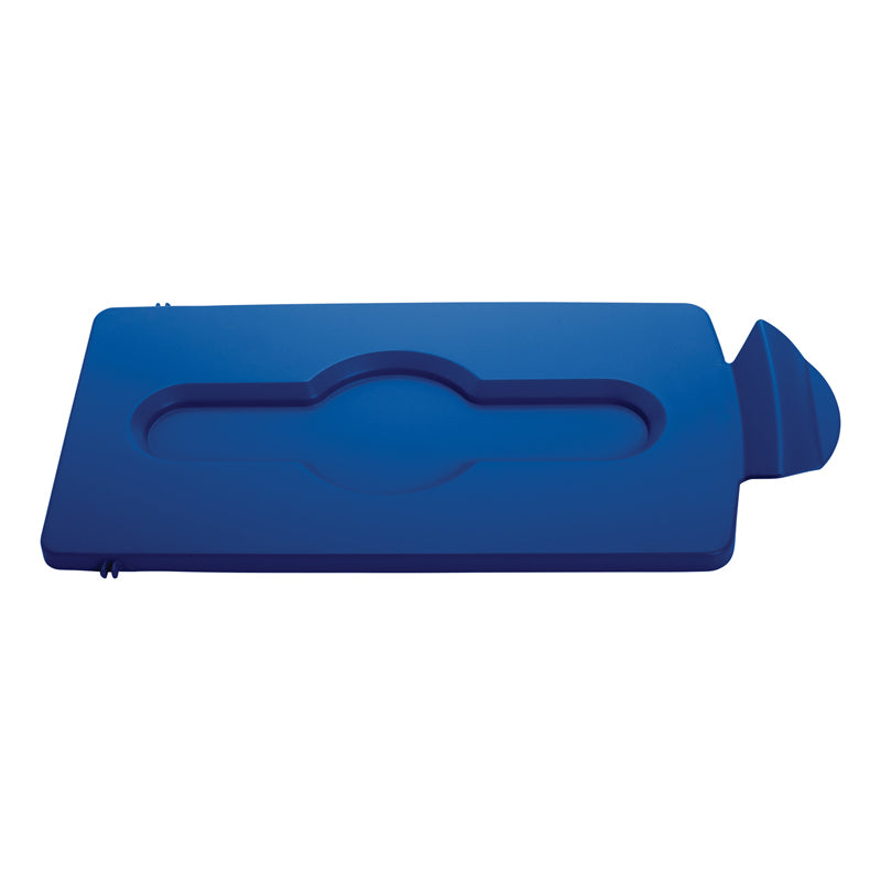 Rubbermaid Slim Jim Recyclingstation dekselinzet gesloten blauw