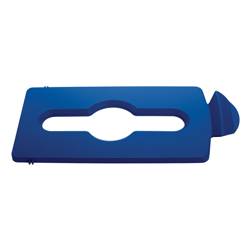 Rubbermaid Slim Jim Recyclingstation dekselinzet mixed recycling blauw
