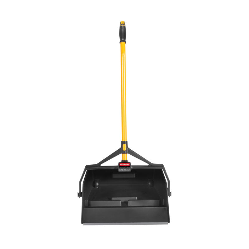 Rubbermaid Lobby Pro nat/droog stofblik met reservoir zwart/geel