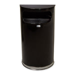 Rubbermaid Designer halfrond met kunststof binnenbak 34 liter zwart/chroom